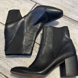 Franco Sarto Black Women’s Leather Ankle Boots Size 11 NWOT